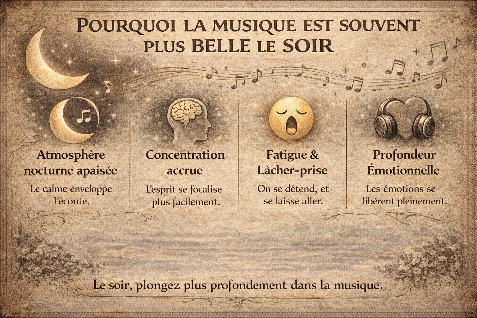 Pourquoi la musique est souvent plus belle le soir